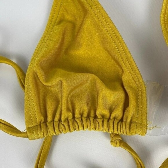 Fashion Nova Bikini Swimsuit Womens Small Gold Yellow - Picture 5 of 9
